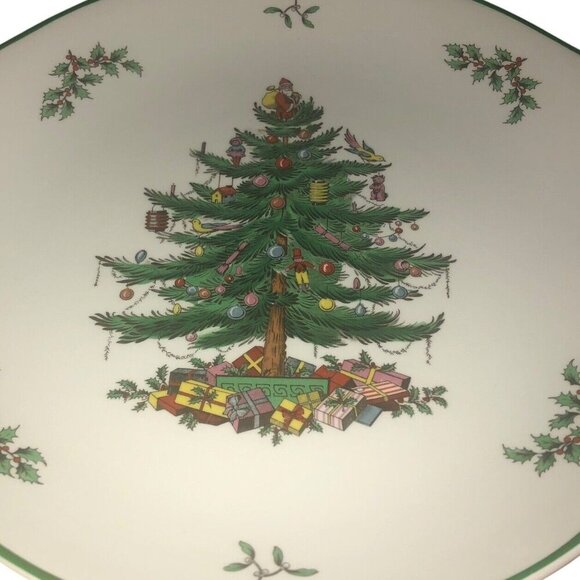 SPODE "Christmas Tree" S3324 Cookie Snack 13" Tray Serving Plate Handles Platter - Picture 2 of 4
